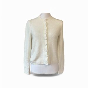 Madewell Winter White Shrunken Cropped Relaxed Cardigan Cotton-Blend Soft Girl